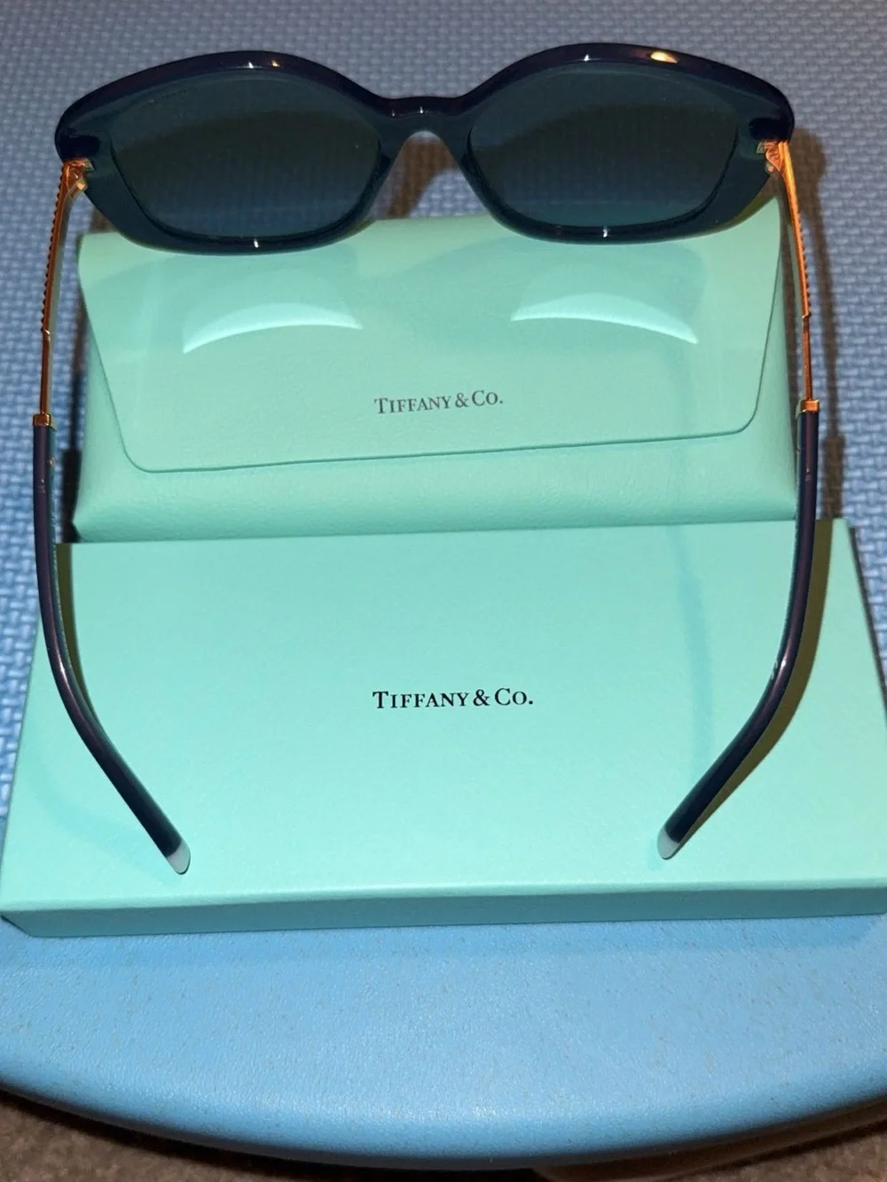 Brand new Tiffany & Co. Women's Opal Blue Sunglasses with Gradient Lenses